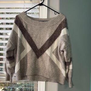 Express Women's Sweater in Gray and Brown